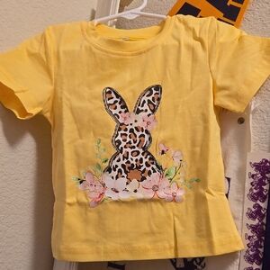 Yellow Kids Shirt with Bunny Design